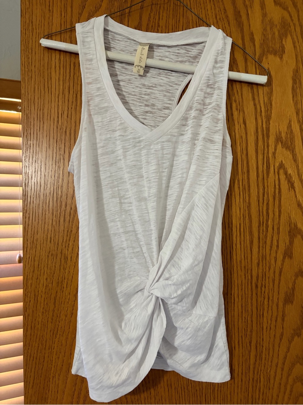 Altar'd State White V-Neck Twist Front Tank